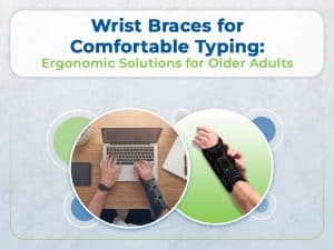 Wrist braces for comfortable typing solutions for older adults.